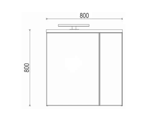Зеркало-шкаф Акватон Брук 80 со светильником, 1A200602BC010