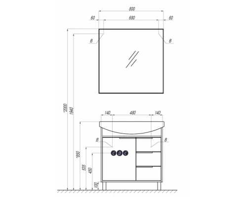 Зеркало Акватон Рико 80 см 1A216502RI010