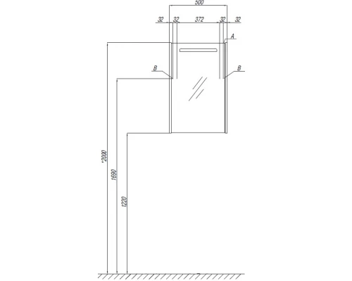 Шкаф - зеркало Акватон Сильва 50 Дуб Полярный 1A215502Siw7L