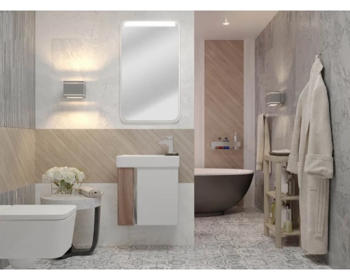 Тумба под раковину Акватон Вита, 1A221401VTD70, 45 х 45 см, цвет фасада - белый/ясень шимо