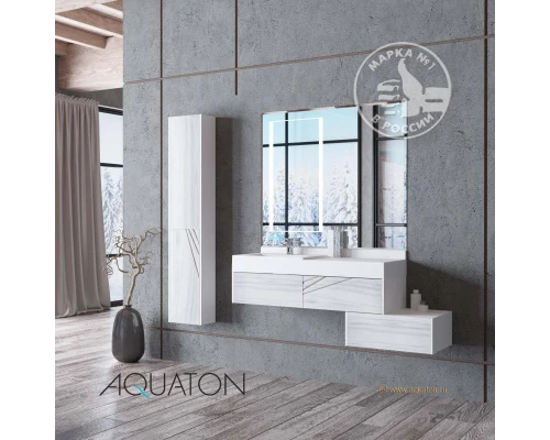 Комод Акватон Сакура 60, 1A220403SKW80, белый глянцевый/ольха наварра