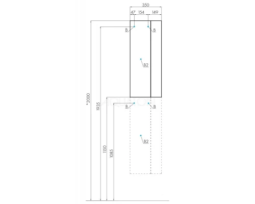 Шкаф Aquaton Терра 35 см, цвет дуб кантри/антрацит, 1A247503TEKA0