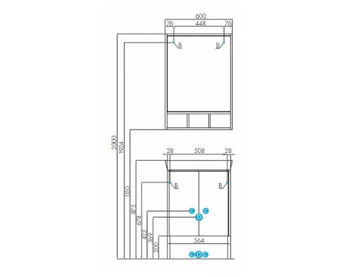 Зеркало Акватон Йорк 60 см, белый, выбеленное дерево, 1A170102YOAY0