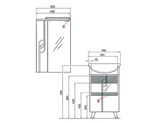 Тумба под раковину Акватон ПАНДА 50, 1A053701PD010