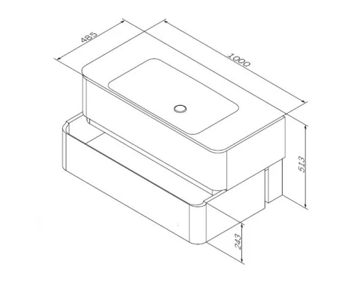 Тумба под раковину Am.Pm Sensation 100 см, подвесная, орех, M30FHX1002NF