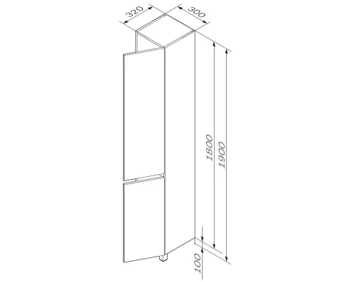 Пенал Am.Pm Gem S M91CSR0306WG напольный 30 см, петли справа, белый глянец