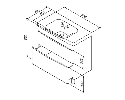 Тумба под раковину Am.Pm Like 80 M80FSX0802WG, напольная