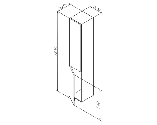 Пенал Am.Pm Gem 30 M90CHL0306WG подвесной, цвет белый, петли слева