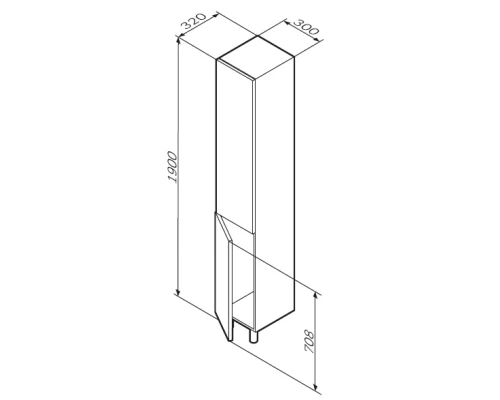 Шкаф-пенал Am.Pm Gem M90CSR0306WG 30 напольный, цвет белый, петли справа