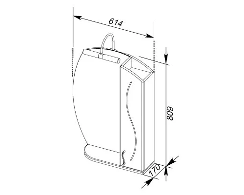 Зеркало-шкаф Aquanet Моника 60 00186773, правый