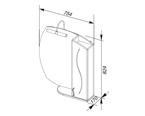 Зеркало-шкаф Aquanet Моника 75 00186774, правый