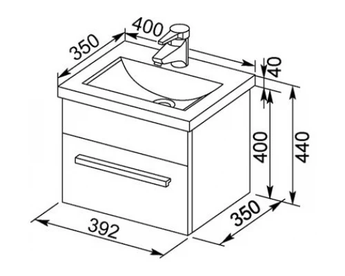 Тумба под раковину Aquanet Нота 40 00159137, цвет белый