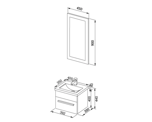 Тумба под раковину Aquanet Нота 40 00159137, цвет белый