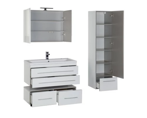 Тумба под раковину Aquanet Верона 100 подвесная 00175382, цвет белый