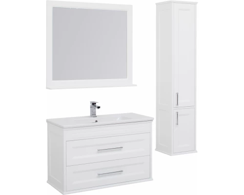 Тумба под раковину Aquanet Бостон М, 100 см, белая матовая, 00209678