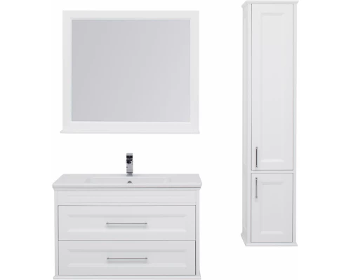 Тумба под раковину Aquanet Бостон М, 100 см, белая матовая, 00209678