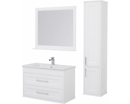 Тумба под раковину Aquanet Бостон М, 100 см, белая матовая, 00209678