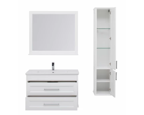 Тумба под раковину Aquanet Бостон М, 100 см, белая матовая, 00209678