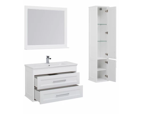 Тумба под раковину Aquanet Бостон М, 100 см, белая матовая, 00209678