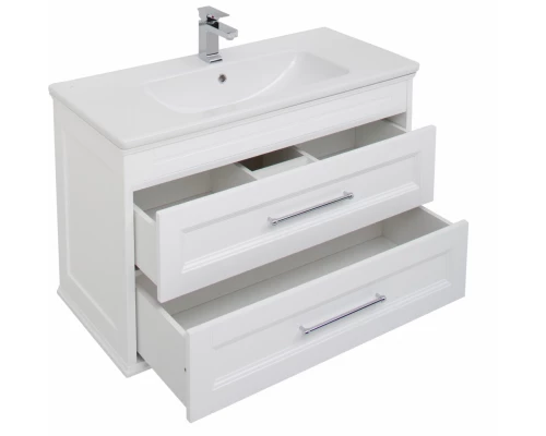 Тумба под раковину Aquanet Бостон М, 100 см, белая матовая, 00209678