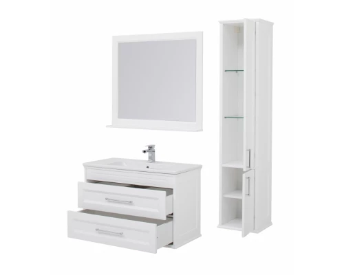 Тумба под раковину Aquanet Бостон М, 100 см, белая матовая, 00209678