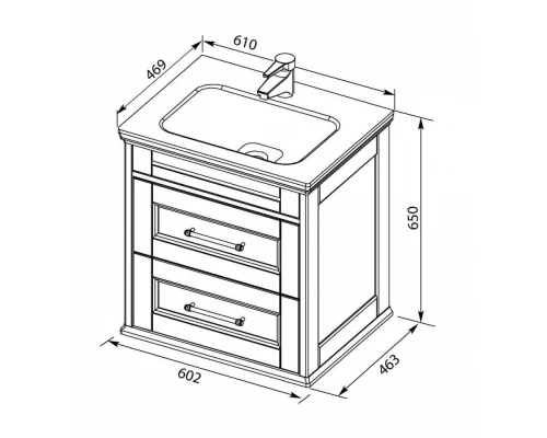 Тумба под раковину Aquanet Бостон М 60 00209679