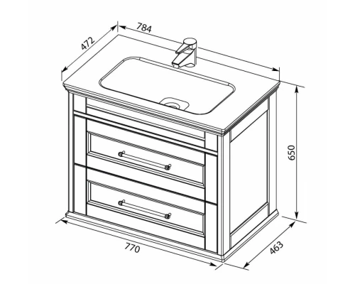 Тумба под раковину Aquanet Бостон М 80 00209677