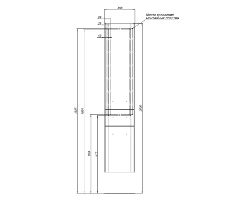 Пенал Aquanet Виченца 36 00196964