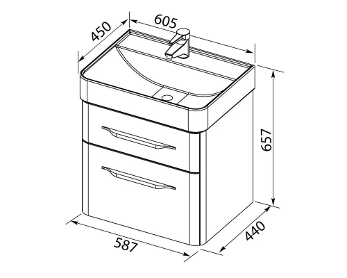 Тумба под раковину Aquanet Виченца 60 00196252