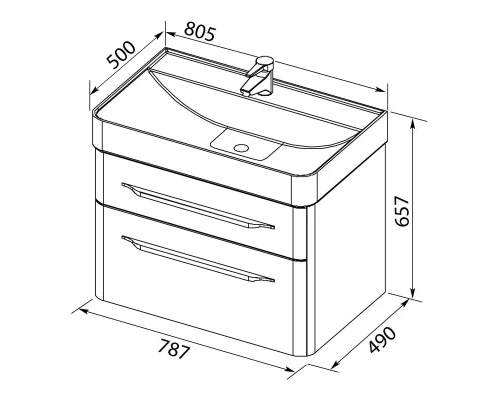 Тумба под раковину Aquanet Виченца 80 00196963