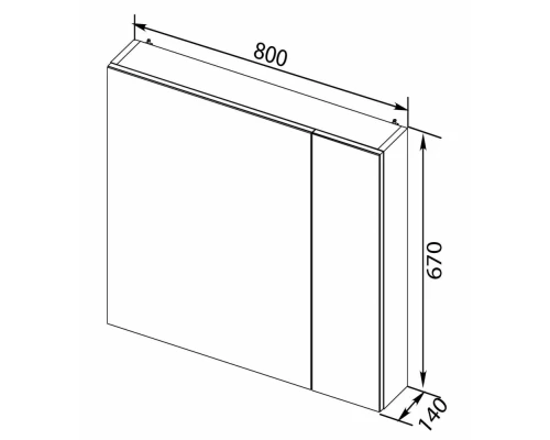 Зеркало-шкаф Aquanet Порто 80, 00195728