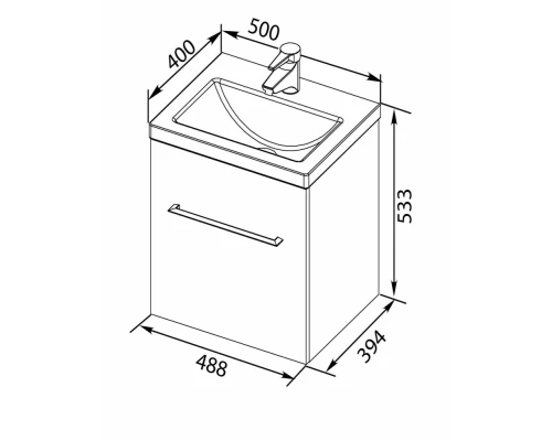 Тумба под раковину Aquanet Порто 50 белый, 00195729