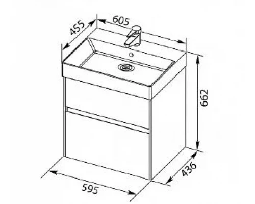 Тумба под раковину Aquanet Бруклин 60 00203958, цвет- белый