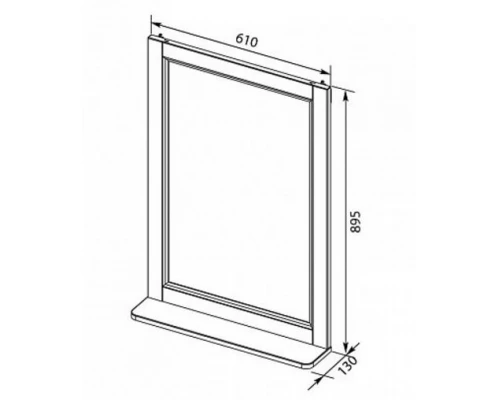 Зеркало с полкой Aquanet Бостон 60 ясень, 00206545