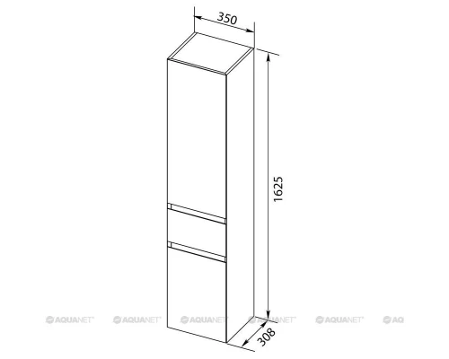 Шкаф-пенал Aquanet Нью-Йорк 35 00203956, цвет орех