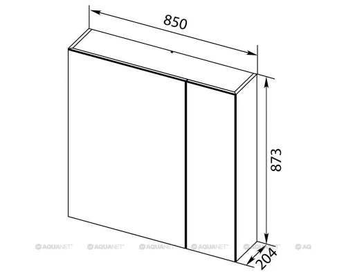 Зеркальный шкаф Aquanet Нью-Йорк 85см, орех, 00203954