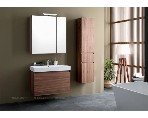 Зеркальный шкаф Aquanet Нью-Йорк 85см, орех, 00203954