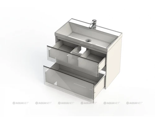 Тумба под раковину Aquanet Гласс 80 00238361, цвет белый