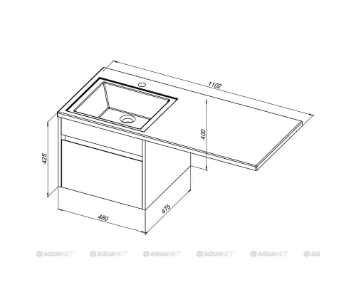 Тумба под раковину Aquanet Токио 48 00236915 (подвесная, 1 ящик), цвет белый