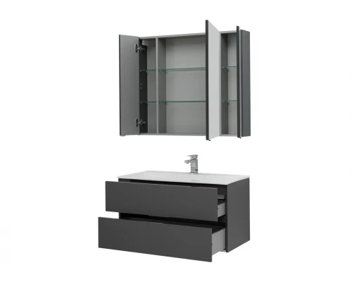 Зеркало-шкаф Aquanet Алвита 100 240113, корпус серый антрацит