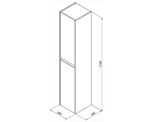 Шкаф-пенал для ванной Aquanet Nova Lite 35 дуб рошелье (242265)