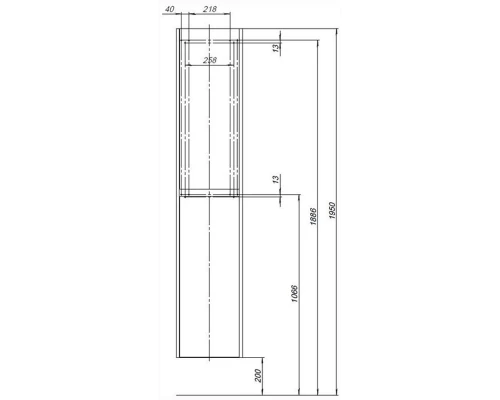 Шкаф-пенал для ванной Aquanet Nova Lite 35 дуб рошелье (242265)
