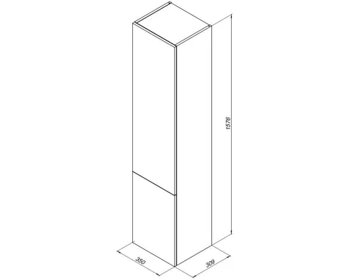 Шкаф-пенал для ванной Aquanet Алвита 35 серый антрацит (240197)