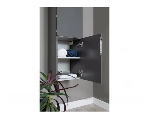 Шкаф-пенал для ванной Aquanet Алвита 35 серый антрацит (240197)