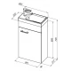Тумба под раковину Aquanet Нота 40 см подвесная, 1 дверь, белая, левая/правая