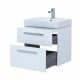 Тумба под раковину Aquanet Nova 60 см подвесная, 2 ящика, белый глянцевый, 242279