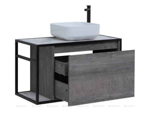 Тумба под раковину Aquanet Nova Lite Loft 90 левая/правая, дуб рошелье, 00261656/00261655
