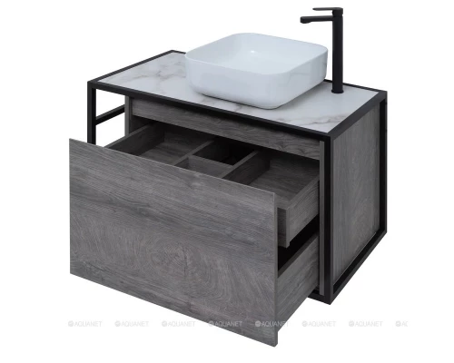 Тумба под раковину Aquanet Nova Lite Loft 90 левая/правая, дуб рошелье, 00261656/00261655