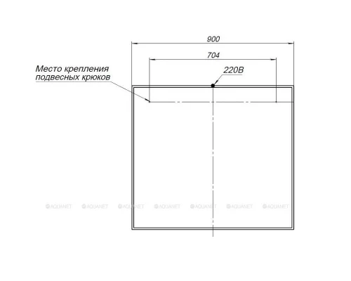 Зеркало Aquanet Nova Lite 90 см, с LED подсветкой, дуб рошелье, 00242263