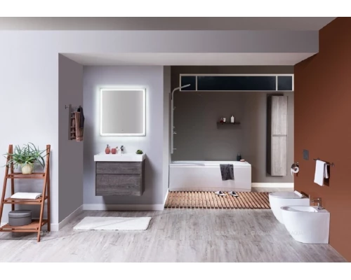 Зеркало Aquanet Nova Lite 90 см, с LED подсветкой, дуб рошелье, 00242263